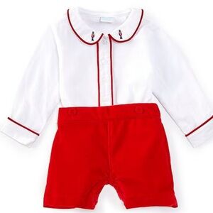 Boys Red Smock Set - Edgehill Collection Size 12 months